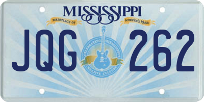 MS license plate JQG262