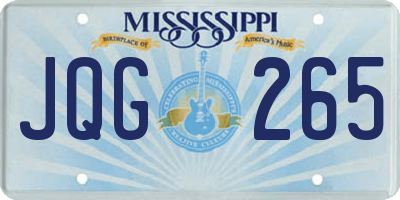 MS license plate JQG265