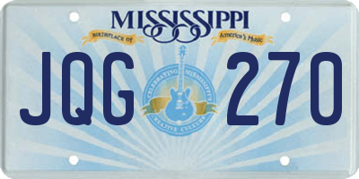 MS license plate JQG270