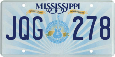 MS license plate JQG278