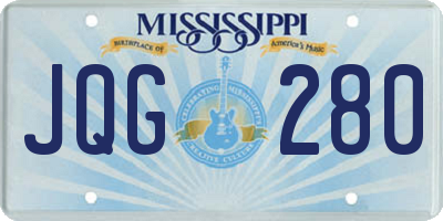MS license plate JQG280
