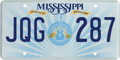MS license plate JQG287