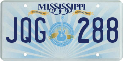 MS license plate JQG288