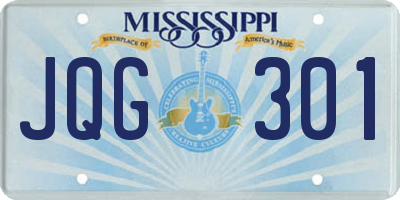 MS license plate JQG301