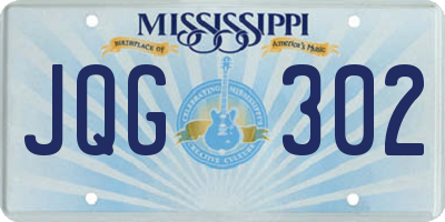 MS license plate JQG302