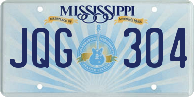 MS license plate JQG304