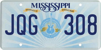 MS license plate JQG308