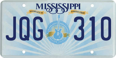 MS license plate JQG310