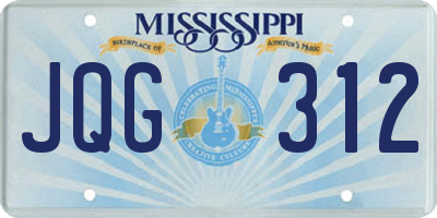 MS license plate JQG312