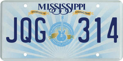 MS license plate JQG314