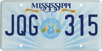 MS license plate JQG315