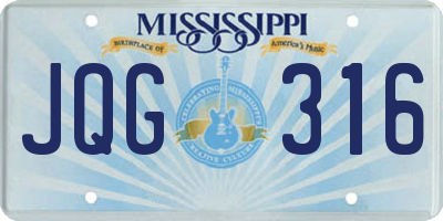 MS license plate JQG316