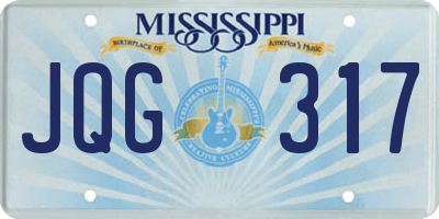 MS license plate JQG317