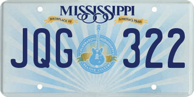 MS license plate JQG322