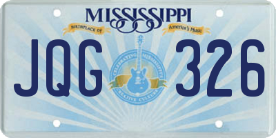 MS license plate JQG326