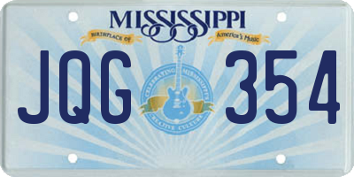 MS license plate JQG354
