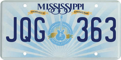 MS license plate JQG363