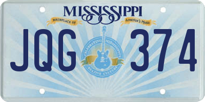 MS license plate JQG374