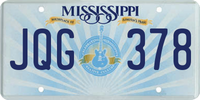 MS license plate JQG378