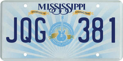 MS license plate JQG381