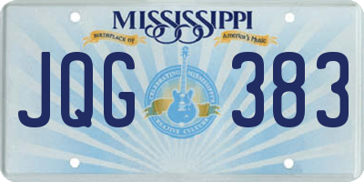 MS license plate JQG383