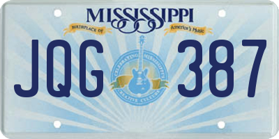 MS license plate JQG387