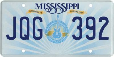 MS license plate JQG392
