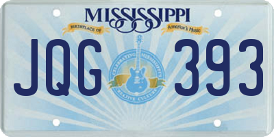 MS license plate JQG393