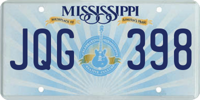 MS license plate JQG398