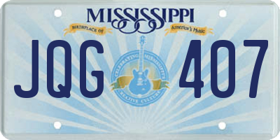 MS license plate JQG407