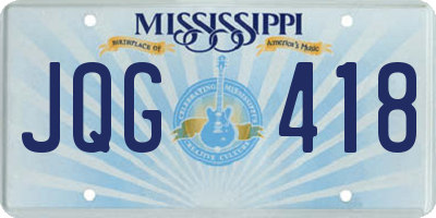MS license plate JQG418