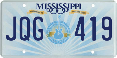 MS license plate JQG419