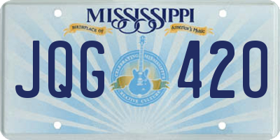 MS license plate JQG420
