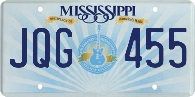 MS license plate JQG455