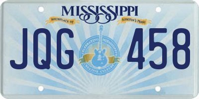MS license plate JQG458