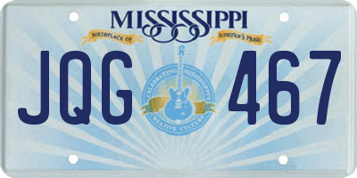 MS license plate JQG467