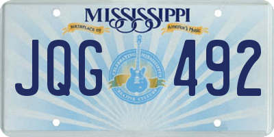 MS license plate JQG492
