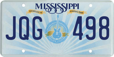 MS license plate JQG498