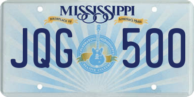 MS license plate JQG500