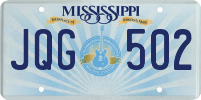 MS license plate JQG502
