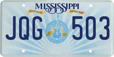 MS license plate JQG503