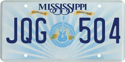 MS license plate JQG504