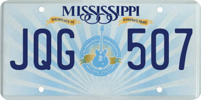 MS license plate JQG507