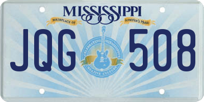 MS license plate JQG508