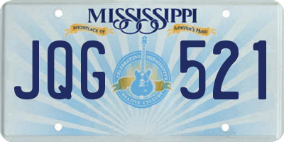 MS license plate JQG521