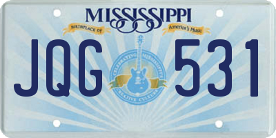 MS license plate JQG531
