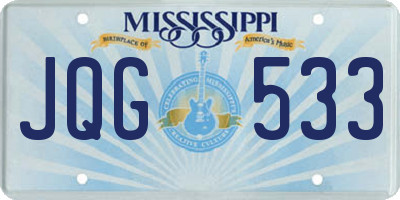MS license plate JQG533