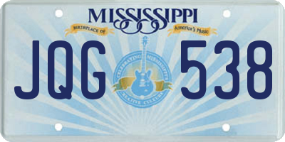 MS license plate JQG538