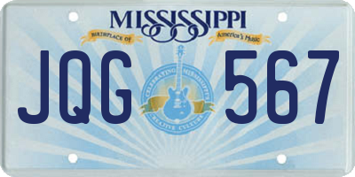 MS license plate JQG567