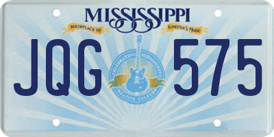 MS license plate JQG575
